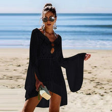 Load image into Gallery viewer, Crochet White Knitted Beach Cover up dress