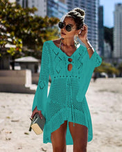 Load image into Gallery viewer, Crochet White Knitted Beach Cover up dress