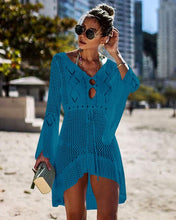 Load image into Gallery viewer, Crochet White Knitted Beach Cover up dress