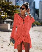 Load image into Gallery viewer, Crochet White Knitted Beach Cover up dress