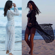 Load image into Gallery viewer, Long Crochet Beach Cover up Robe