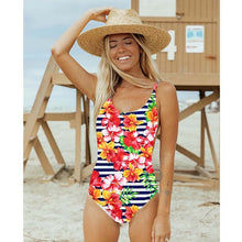 Load image into Gallery viewer, Sexy One Piece Swimsuit Female Printed Floral