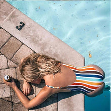 Load image into Gallery viewer, Striped Swimwear One Piece