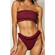 Load image into Gallery viewer, Sexy Retro Polka Dot Ruffled Crinkle