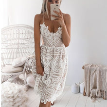 Load image into Gallery viewer, New Beach Long Cover Up White Lace Swimsuit