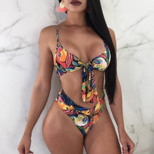 Load image into Gallery viewer, Floral One-Piece Swimsuit  Push-up Monokini