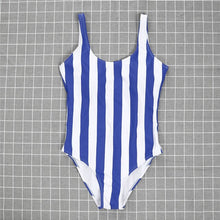 Load image into Gallery viewer, One Piece Swimsuit Push Up Padded Monokini Striped