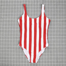 Load image into Gallery viewer, One Piece Swimsuit Push Up Padded Monokini Striped