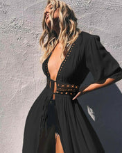 Load image into Gallery viewer, Bikini Cover up Solid Hollow