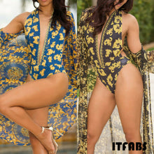 Load image into Gallery viewer, Ladies V-print One-piece Swimsuit Summer
