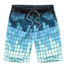 Load image into Gallery viewer, Men Swimming Trunks Plaid Beach Leisure Loose