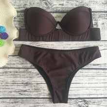 Load image into Gallery viewer, Sexy Swimsuit Bikini Set Push Up Underwire Shell Padded