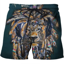 Load image into Gallery viewer, Sea male suit casual Short Quick Dry Running Swimwear 3D Lion Printed
